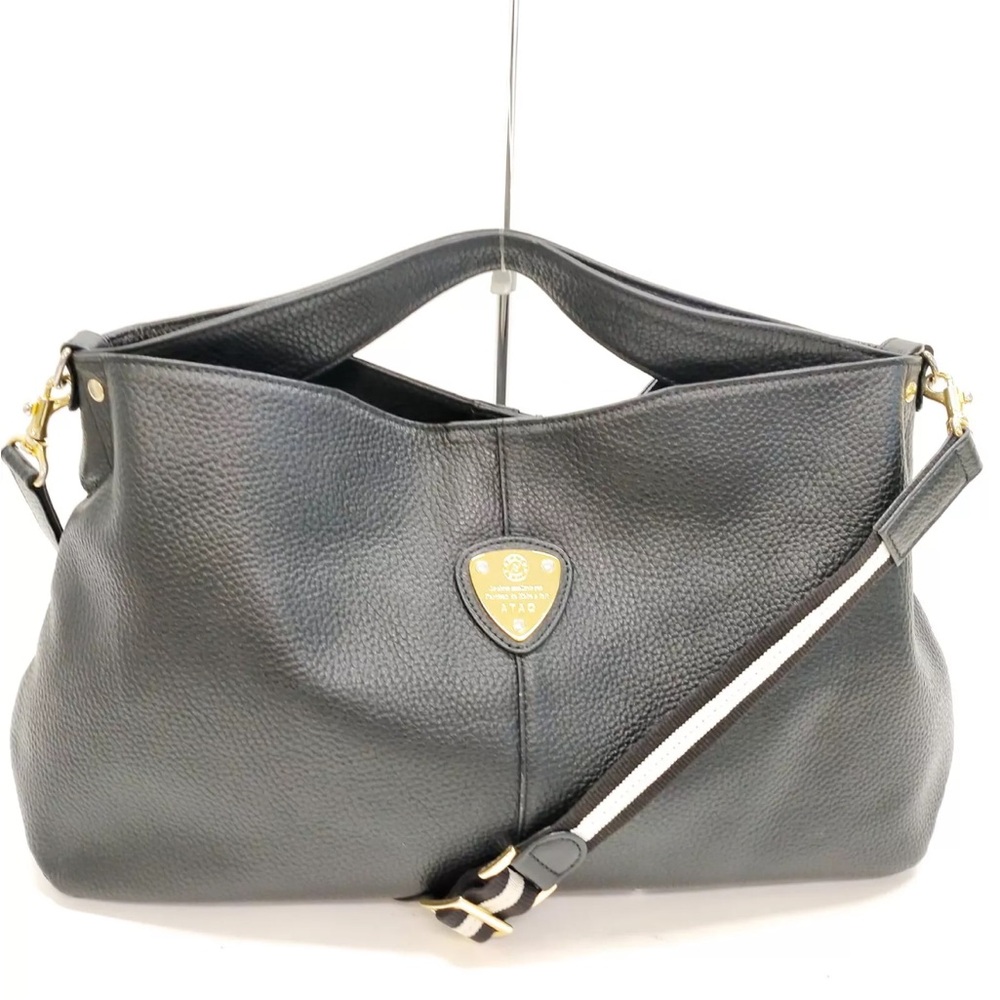 ATAO black leather tote double strap bag - Picture 8 of 10